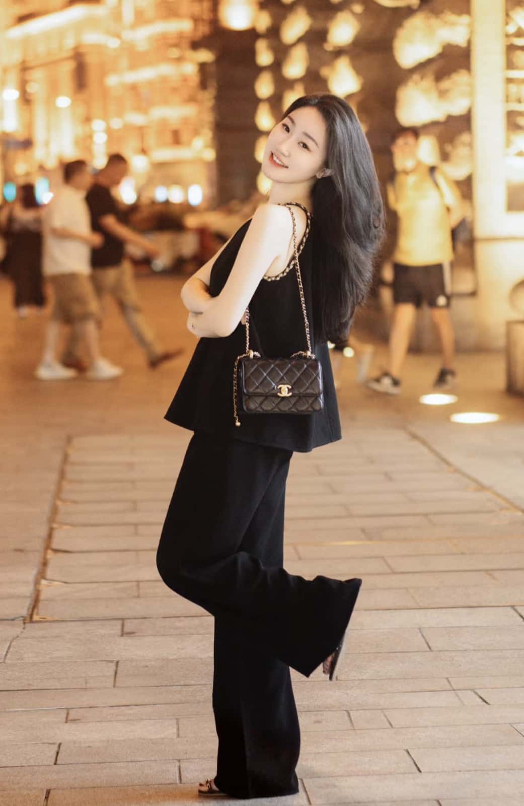 𝐂𝐇𝐀𝐍𝐄𝐋 𝟐𝟒𝐜 双金球𝗰𝗳 𝗺𝗶𝗻𝗶 𝟏𝟗𝐜𝐦 黑色🖤AS2615-高仿包包