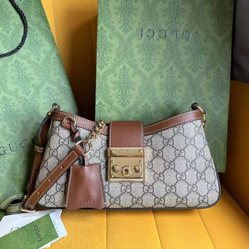 【原厂皮】米色和乌木色GG Supreme帆布811705-高仿包包