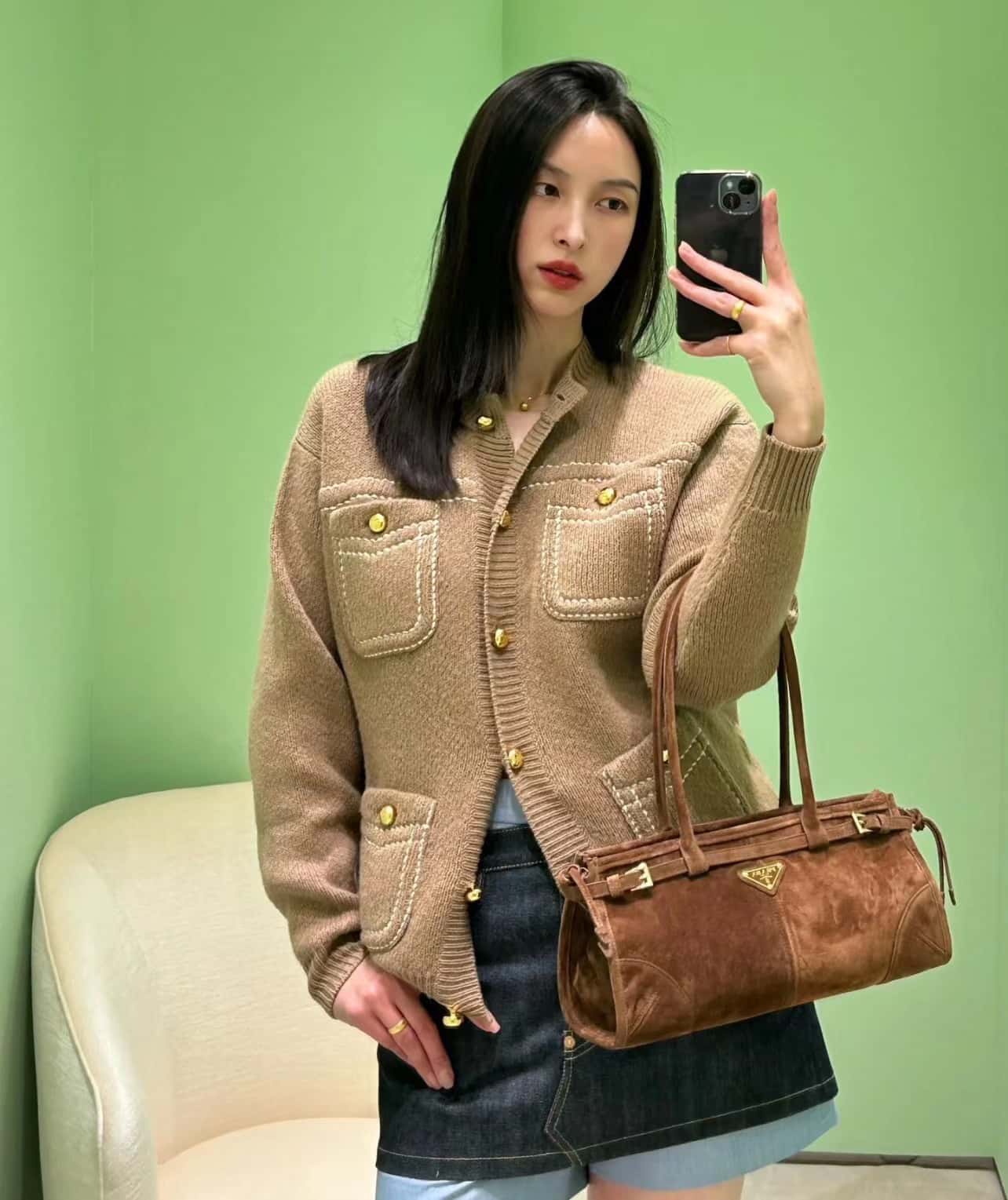 PRADA LusSolf磨砂皮 1BA426 深棕色-高仿包包 PRADA LusSolf磨砂皮 1BA426 深棕色-高仿包包