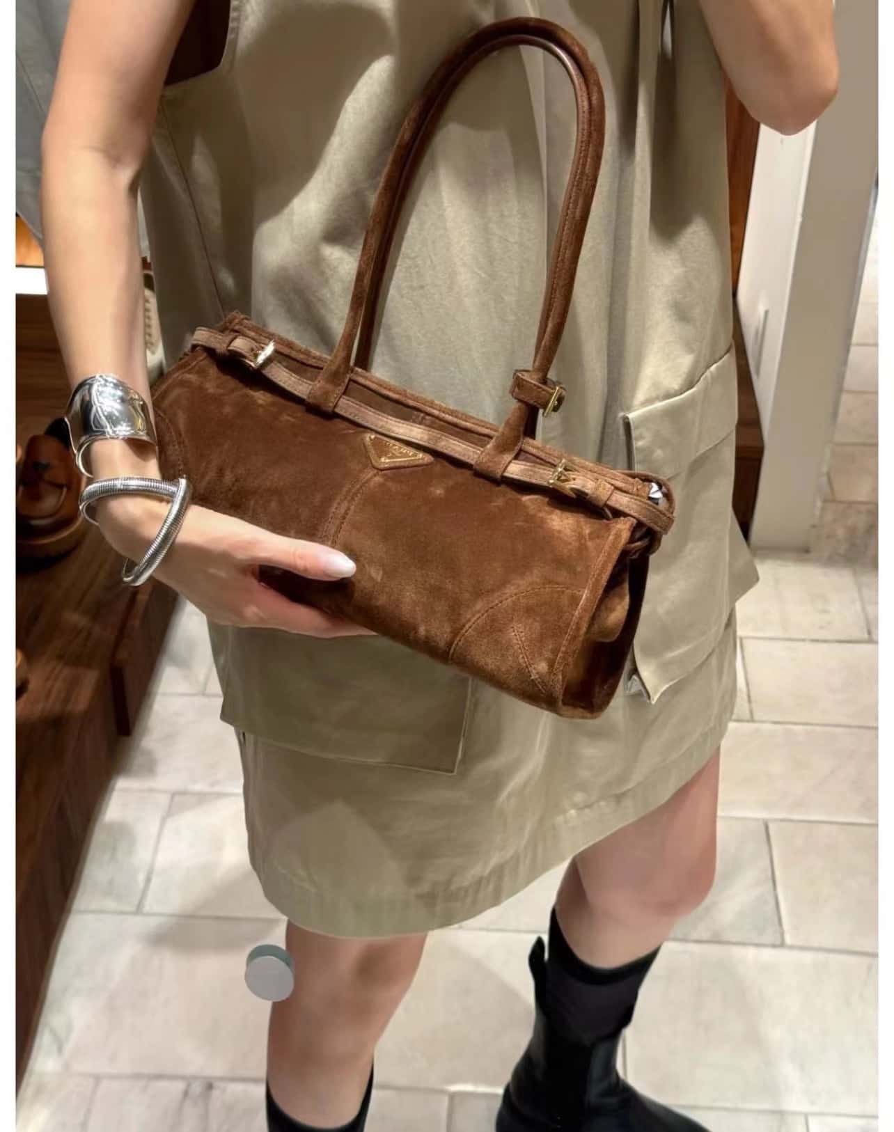 PRADA LusSolf磨砂皮 1BA426 深棕色-高仿包包 PRADA LusSolf磨砂皮 1BA426 深棕色-高仿包包