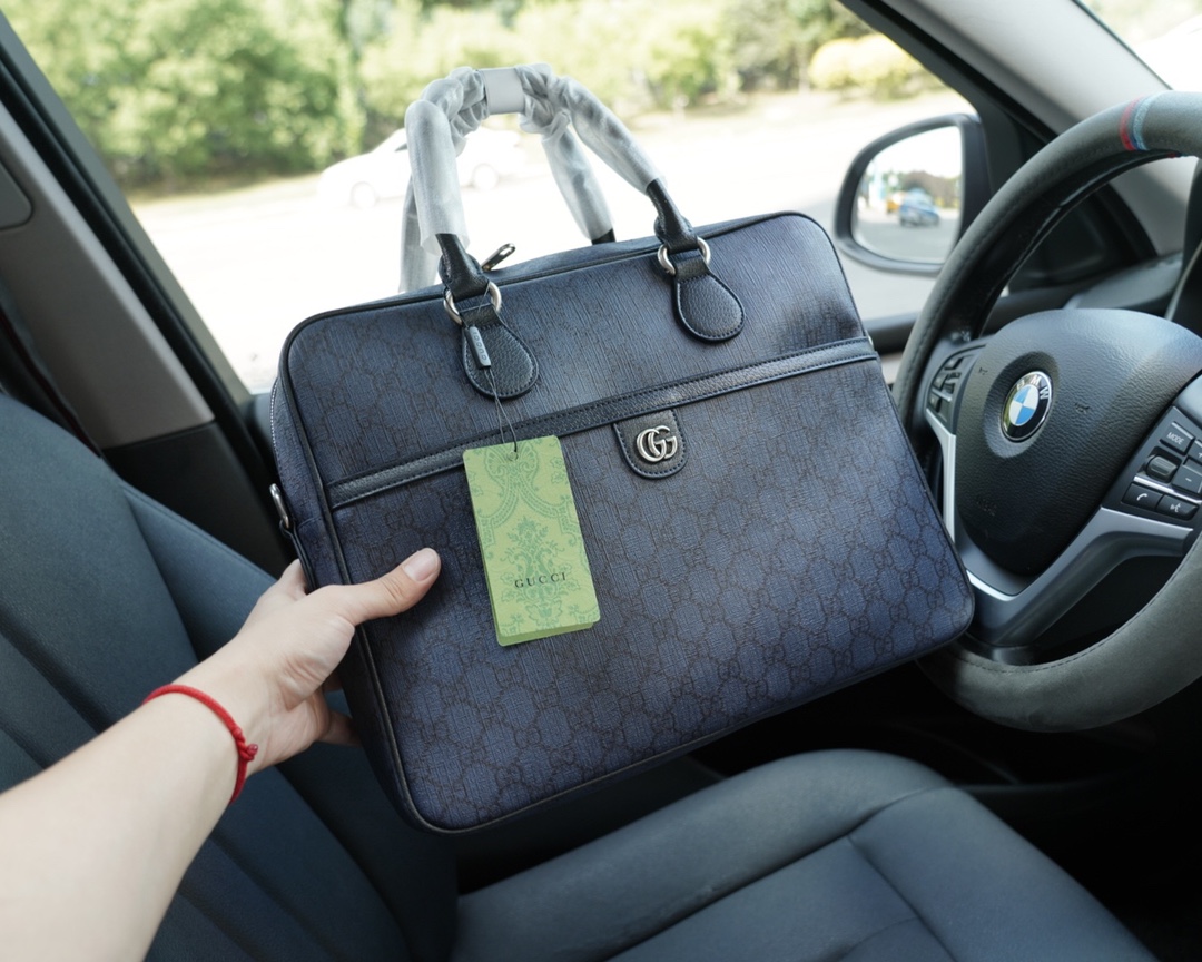 高仿包古驰规格：38x28x7高版本 公文斜挎手提背包-高仿包包