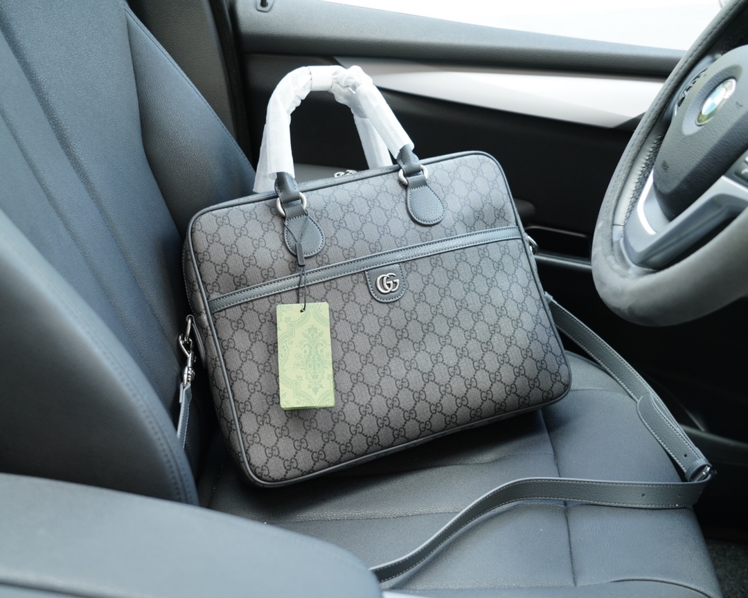 原单小牛皮材质古驰一比一高仿公文包【规格：38x28x7】-高仿包包