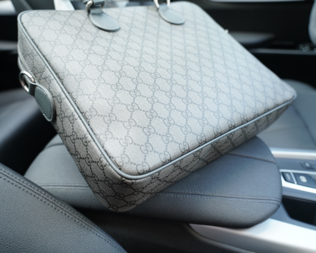 原单小牛皮材质古驰一比一高仿公文包【规格：38x28x7】-高仿包包