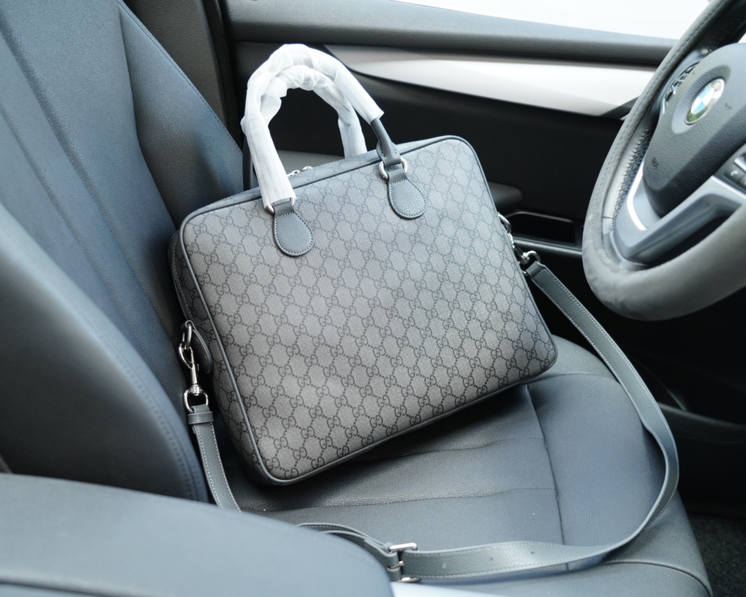 原单小牛皮材质古驰一比一高仿公文包【规格：38x28x7】-高仿包包