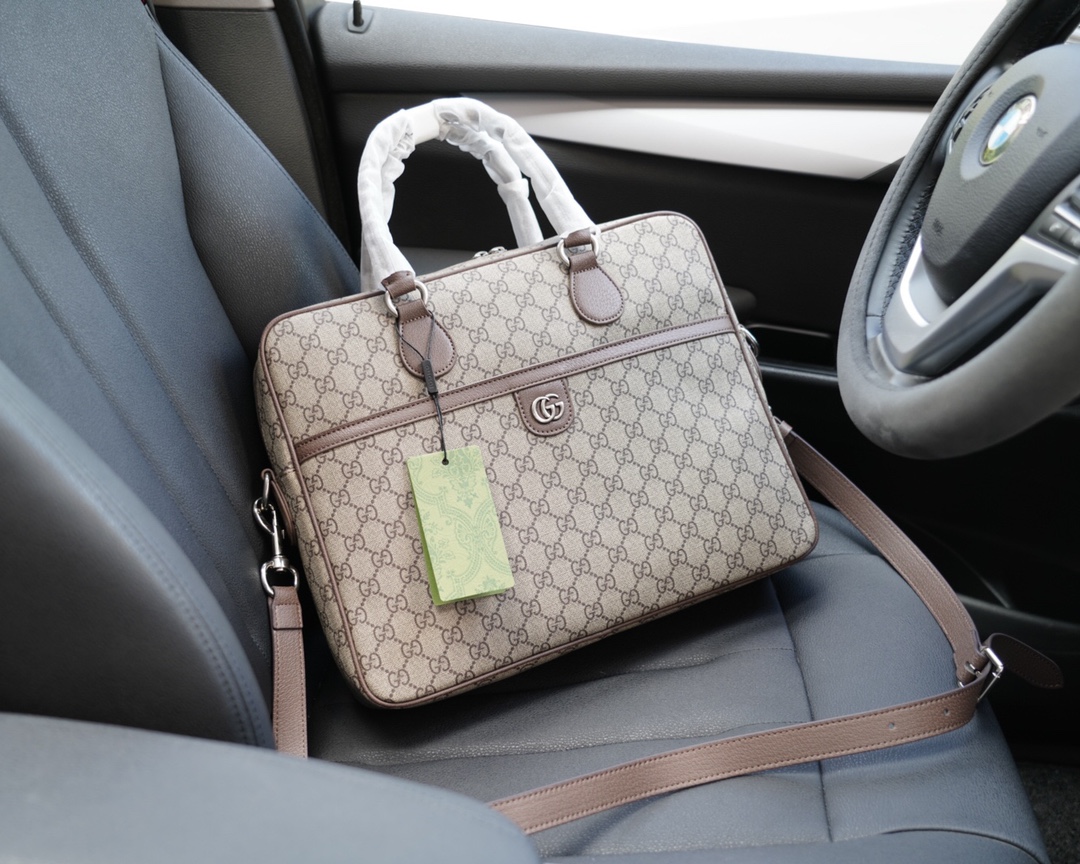 古驰原单小牛皮材质 官网同步 高版本 公文斜挎手提背包-高仿包包