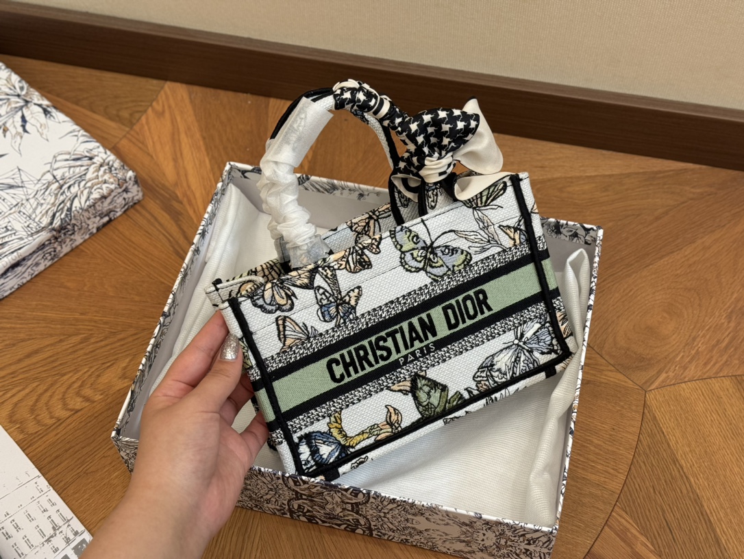 迪奥高仿包新版配肩带 Dior 原版布提花购物袋-高仿包包