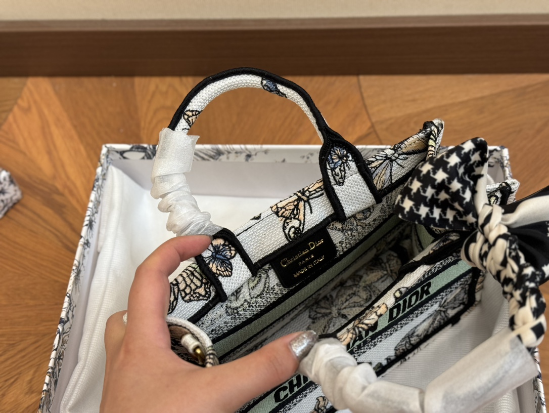 迪奥高仿包新版配肩带 Dior 原版布提花购物袋-高仿包包